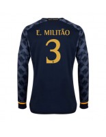 Real Madrid Eder Militao #3 Vieraspaita 2023-24 Pitkähihainen